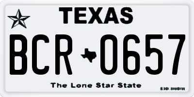 TX license plate BCR0657