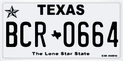 TX license plate BCR0664