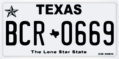 TX license plate BCR0669