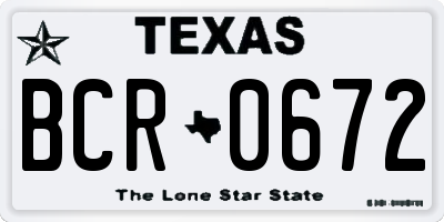TX license plate BCR0672