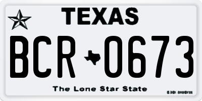 TX license plate BCR0673