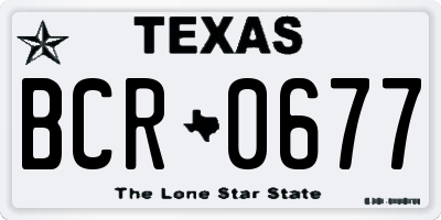 TX license plate BCR0677