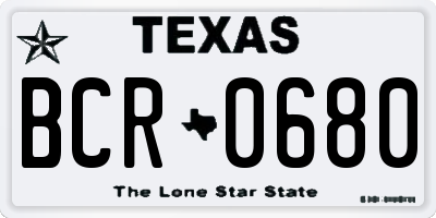 TX license plate BCR0680