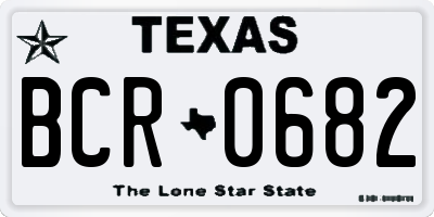 TX license plate BCR0682