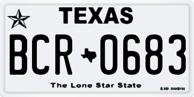 TX license plate BCR0683
