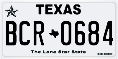 TX license plate BCR0684