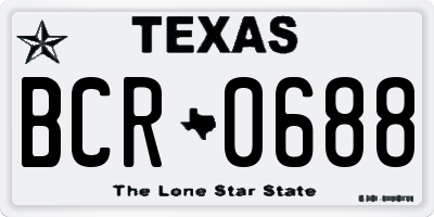 TX license plate BCR0688