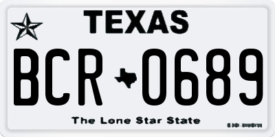 TX license plate BCR0689