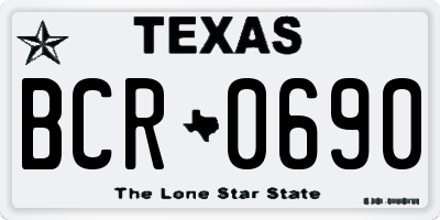 TX license plate BCR0690