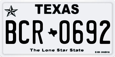 TX license plate BCR0692