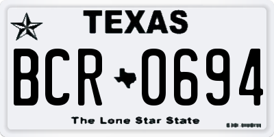 TX license plate BCR0694