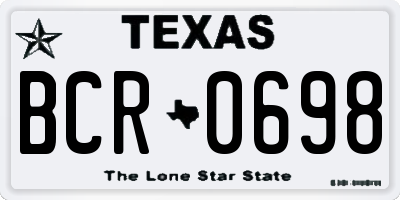 TX license plate BCR0698