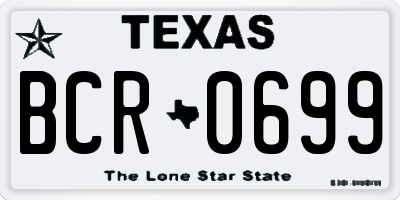 TX license plate BCR0699