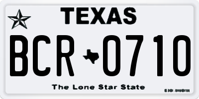 TX license plate BCR0710