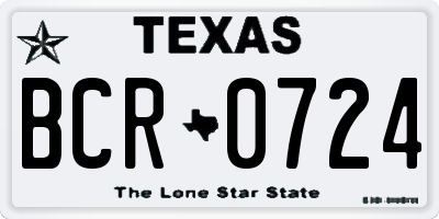 TX license plate BCR0724