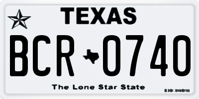 TX license plate BCR0740