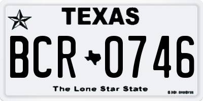 TX license plate BCR0746