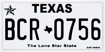 TX license plate BCR0756