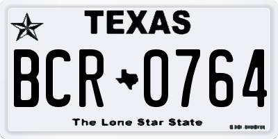 TX license plate BCR0764