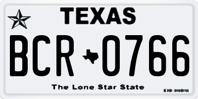 TX license plate BCR0766