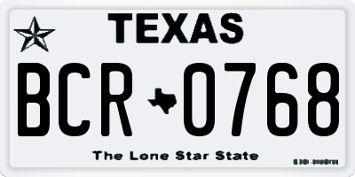 TX license plate BCR0768