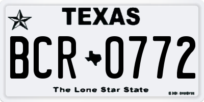 TX license plate BCR0772