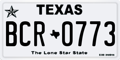 TX license plate BCR0773