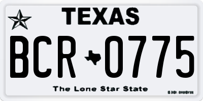 TX license plate BCR0775