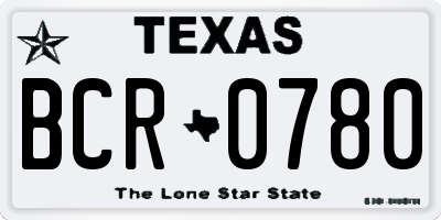 TX license plate BCR0780