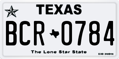 TX license plate BCR0784