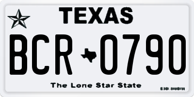 TX license plate BCR0790