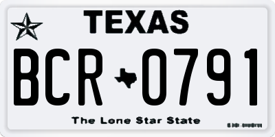 TX license plate BCR0791