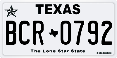 TX license plate BCR0792
