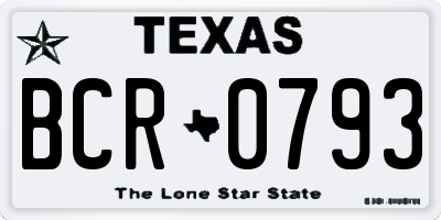 TX license plate BCR0793