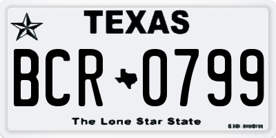 TX license plate BCR0799