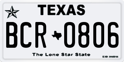 TX license plate BCR0806
