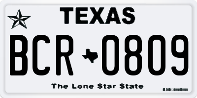 TX license plate BCR0809