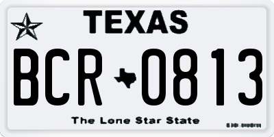 TX license plate BCR0813