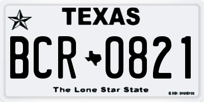 TX license plate BCR0821