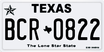 TX license plate BCR0822