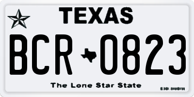 TX license plate BCR0823