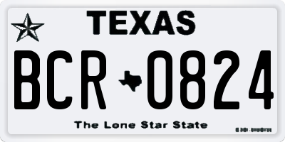 TX license plate BCR0824