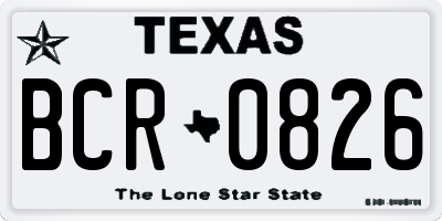 TX license plate BCR0826