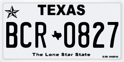 TX license plate BCR0827