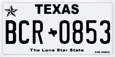 TX license plate BCR0853