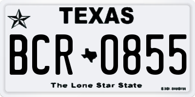 TX license plate BCR0855
