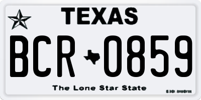 TX license plate BCR0859