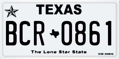 TX license plate BCR0861