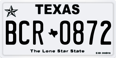 TX license plate BCR0872