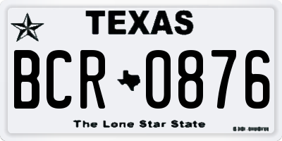 TX license plate BCR0876